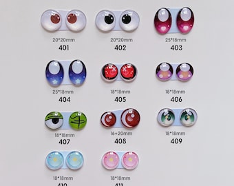 handmade doll oblate eyes-Glass eyes -Doll eyes pearlescent glass eye piece cute big eyes doll animal accessories