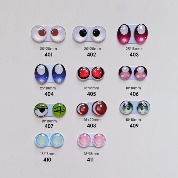 handmade doll oblate eyes-Glass eyes -Doll eyes pearlescent glass eye piece cute big eyes doll animal accessories