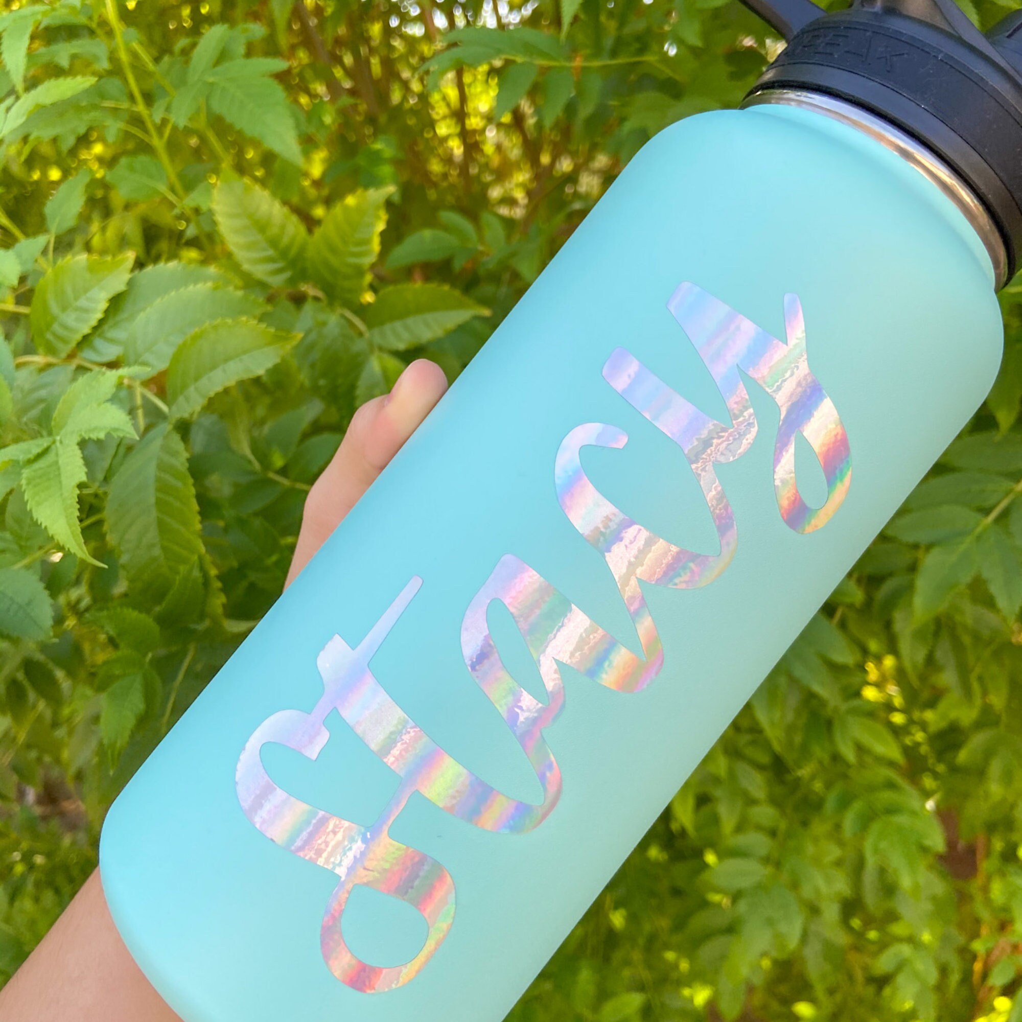 Holographic Custom Name Decal Tumbler Name Decal Etsy