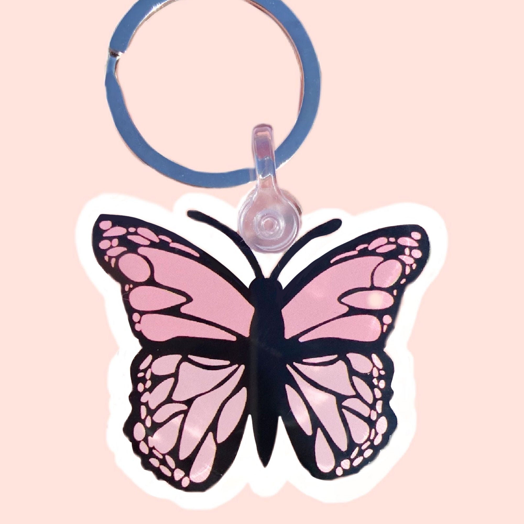 Pink Butterfly Keychain aesthetic keychains vsco keychains Etsy