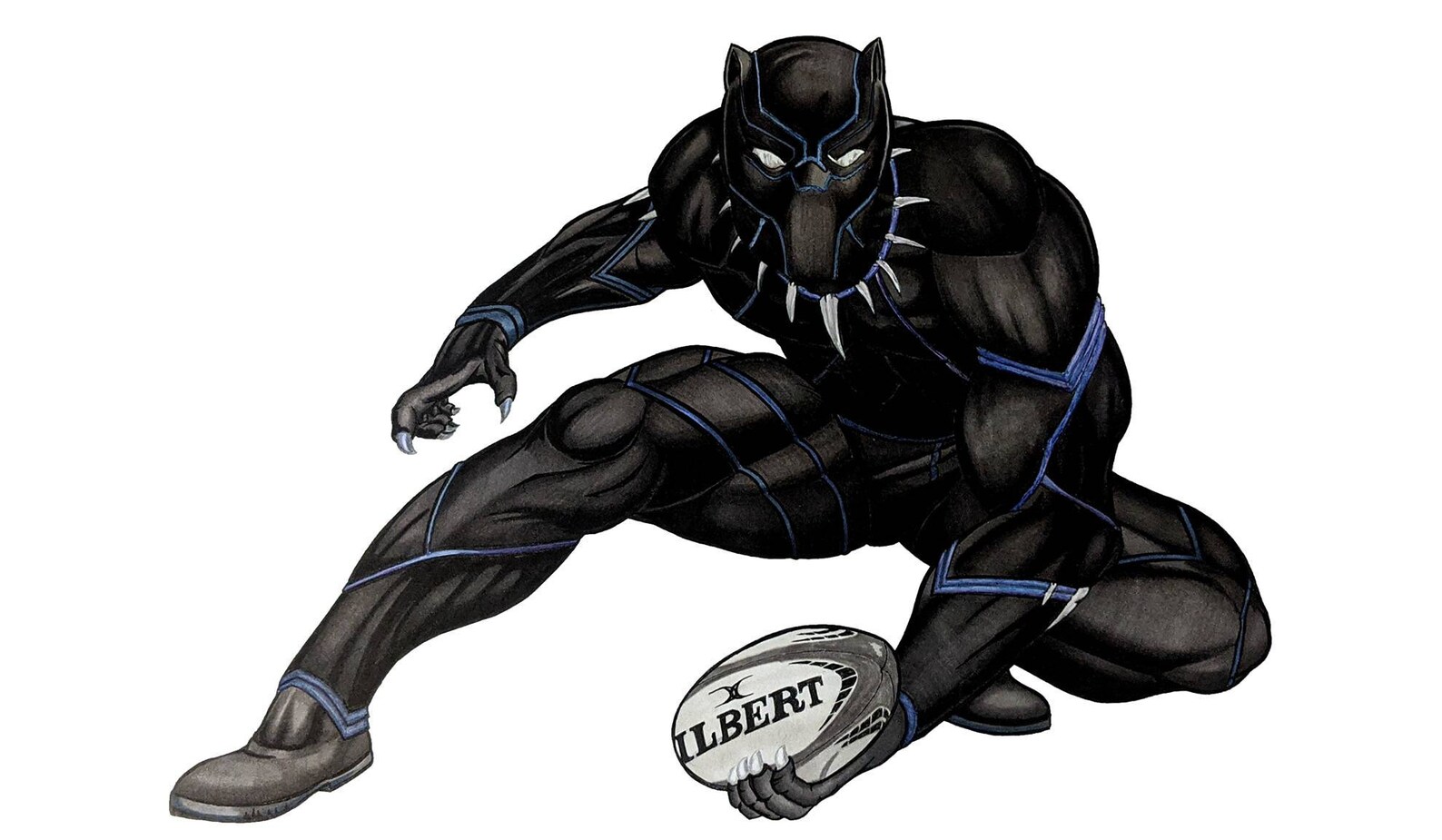 Black panther rugby superheroes series Marvel art rugby Etsy