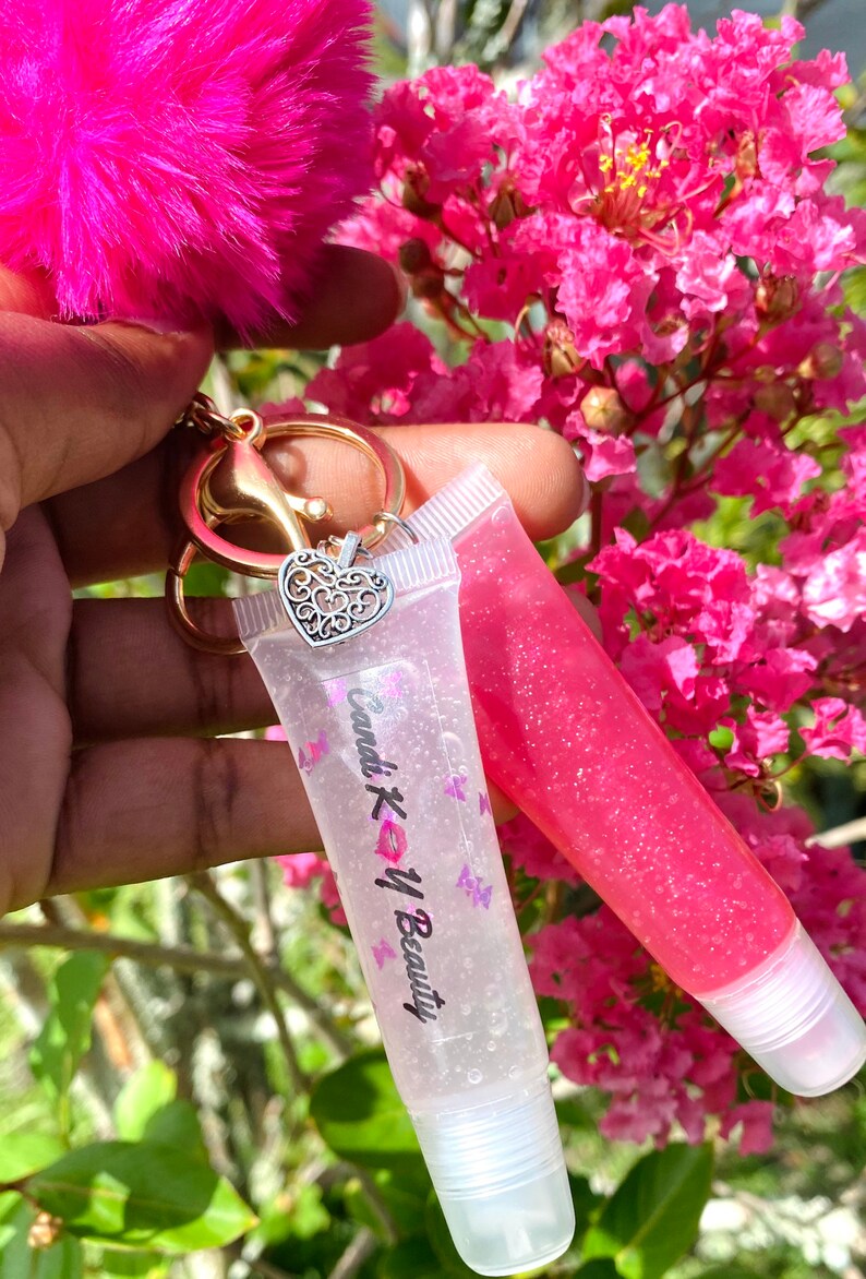 Keychain lipgloss lip gloss key chain clear lip gloss keychain Etsy