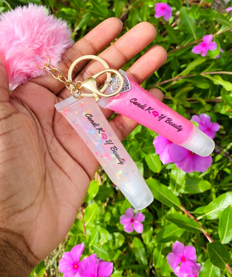 Keychain lipgloss lip gloss key chain clear lip gloss keychain Etsy