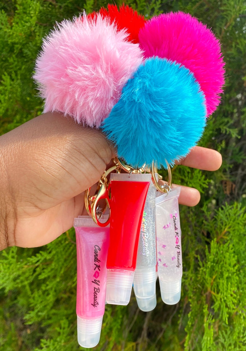 Keychain lipgloss lip gloss key chain clear lip gloss keychain Etsy