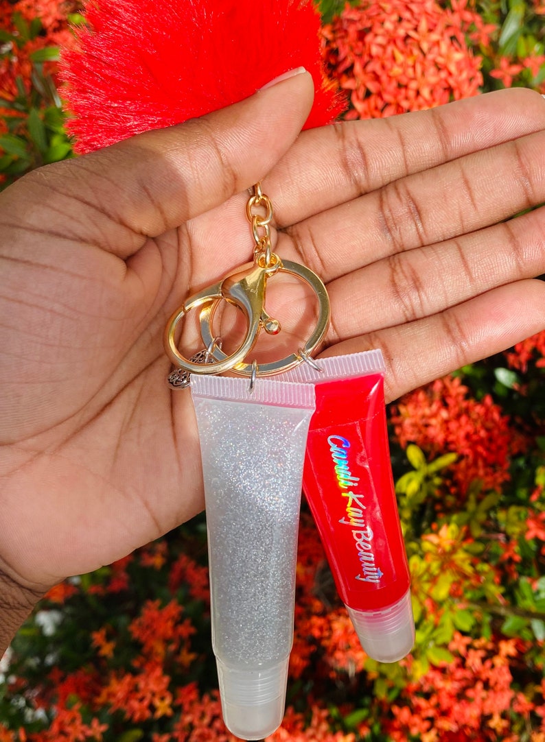 Keychain lipgloss lip gloss key chain clear lip gloss keychain Etsy