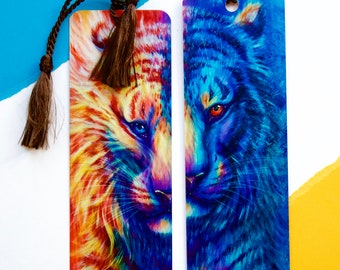 Double-sided Bookmark | Tiger bookmark for bookworms and reading accessories