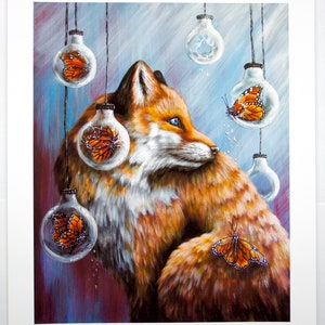 Fox Art Print | Emerging Monarchs, Fox art for animals lovers, animal art, trending art, fox art decor