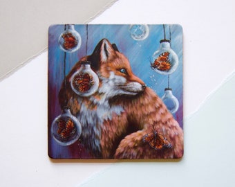 Red Fox & Butterfly Coasters