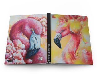 Dziennik w twardej oprawie Refractions & Floral Flamingo Matte