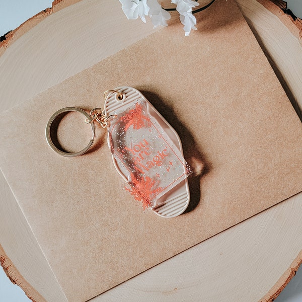 You Are Magic Glitter Keychain: Acrylic Charm