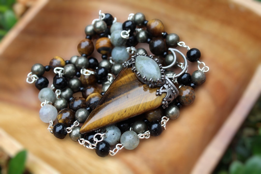 Bastet Prayer Beads / Deity Necklace / Egyptian / Kemetic / Etsy