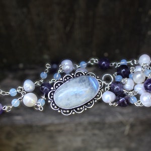 Selene | Lunar God / Goddess | Prayer Beads Deity Necklace Crystal Necklace Witchy Necklace