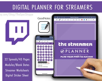 Digital Twitch Streamer Planner and Strategy Guide (Instant Download) 