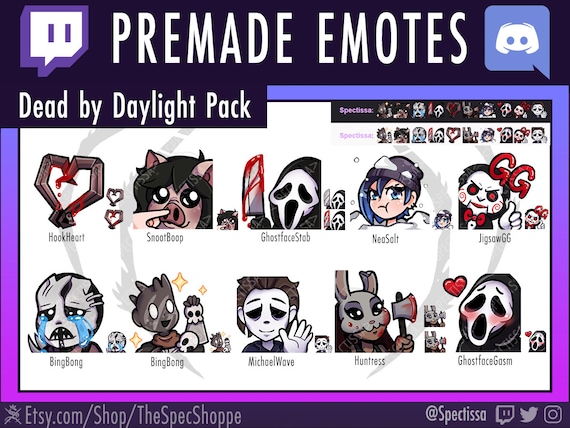 10 Dead By Daylight Twitch Discord Emotes Etsy