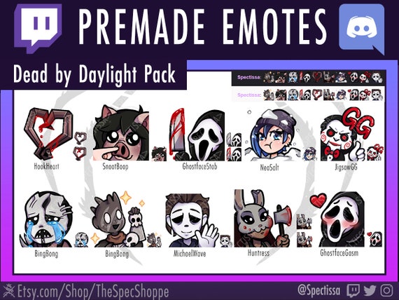 10 Dead By Daylight Twitch Discord Emotes Etsy