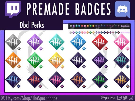 18 Dead By Daylight Perk Twitch Sub Cheer Badges Etsy