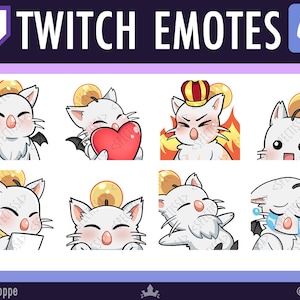 8 FFXIV Moogle Twitch / Discord Emote Pack