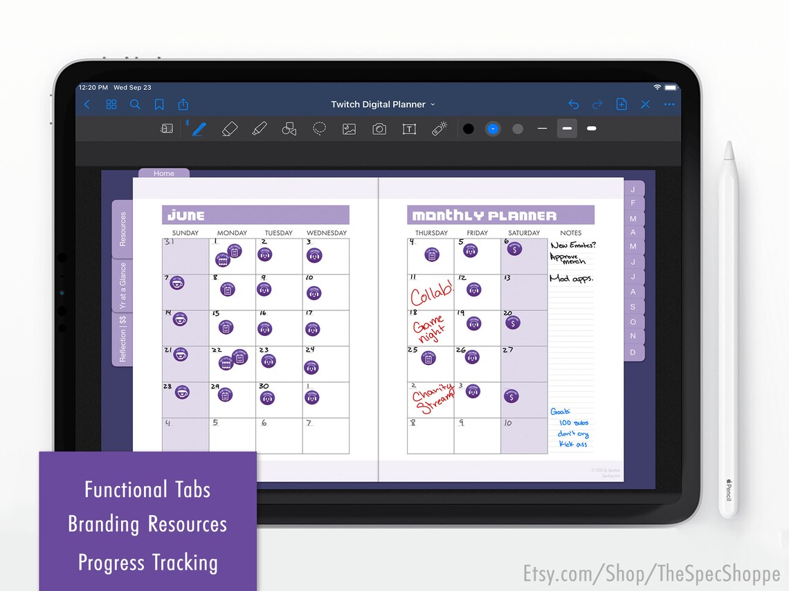 Combo Pack Digital and Printable Twitch Streamer Planner and Etsy Canada