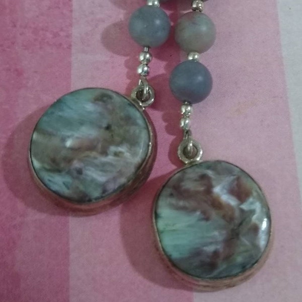 Lilac Pink Earrings/Sugar Plum Fairy Dangle Earring/Natural Charoite & Purple Jasper Earring/Empath Centering Magic/Treasure House of Light