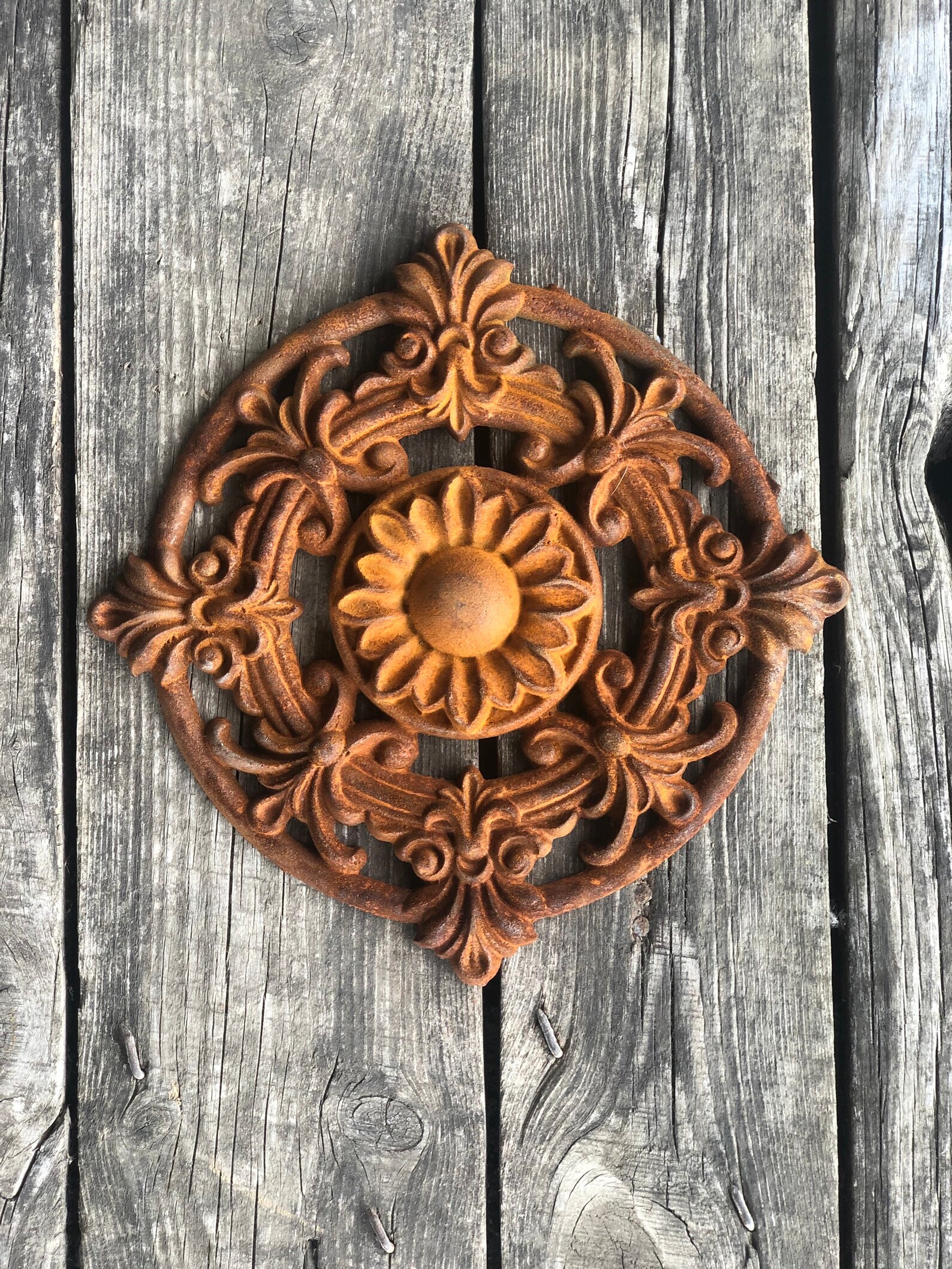Rusty Metal Wall Decor Rusty Metal Wall Hanging Cast Iron Etsy