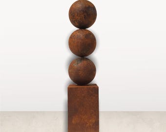 Minimalist Rust Sculpture, Modern Abstract Metal Artwork, Contemporary Home Decor