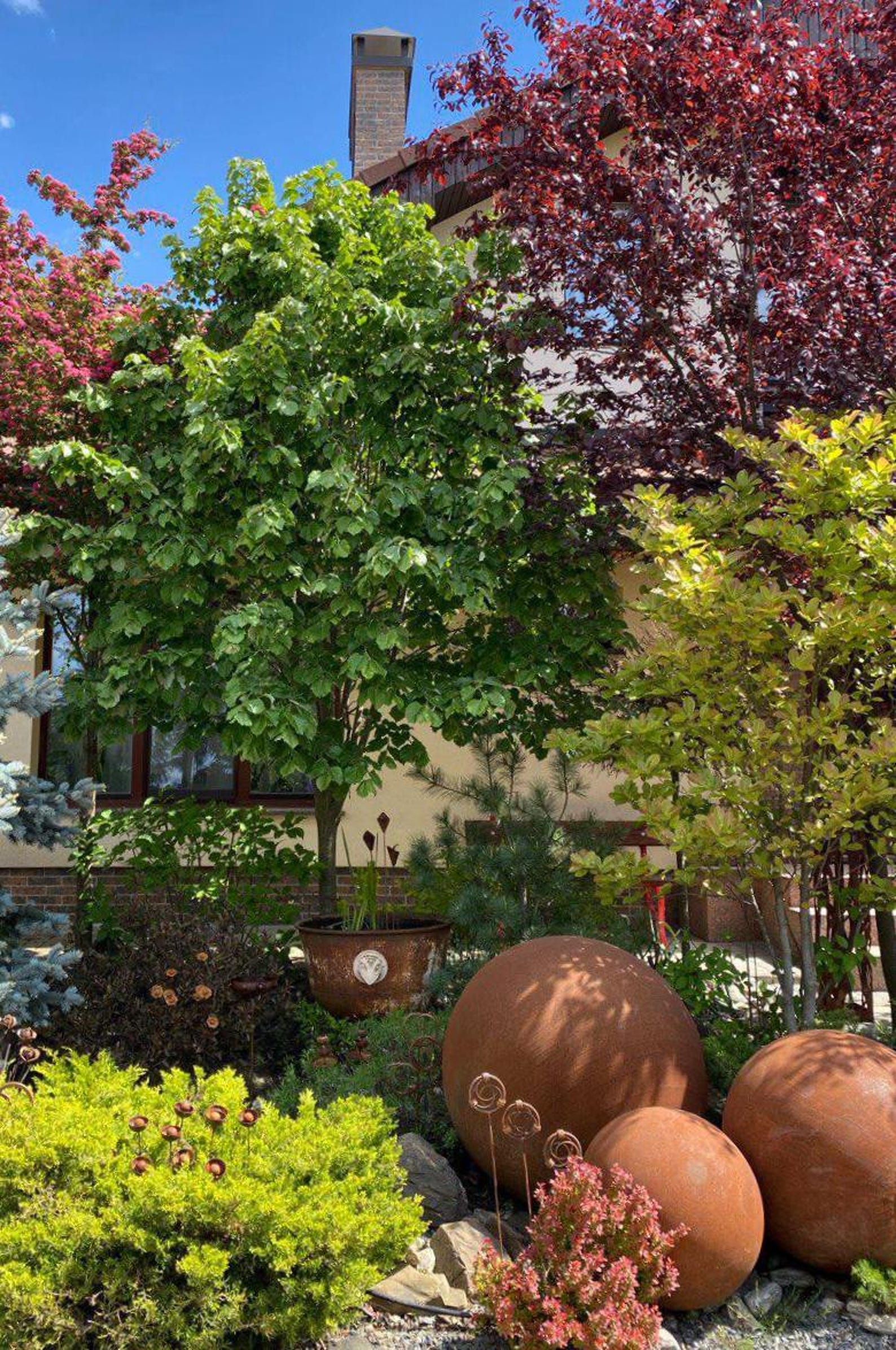 Rusty Metal Garden Sphere Large Zen Sculpture in Sizes 35” Minimalist ...