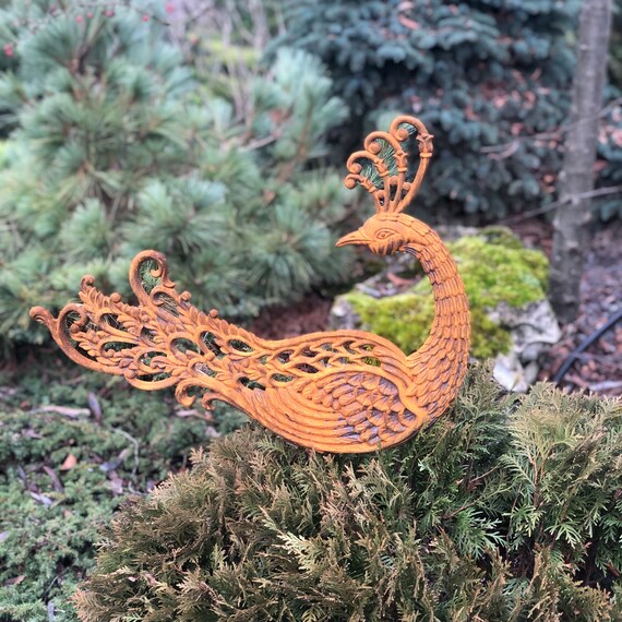 Decorazioni Da Giardino Uccelli In Metallo Arrugginito - Set Di 4 | Stile Vintage Per Esterni | Regalo Originale - Foto 2