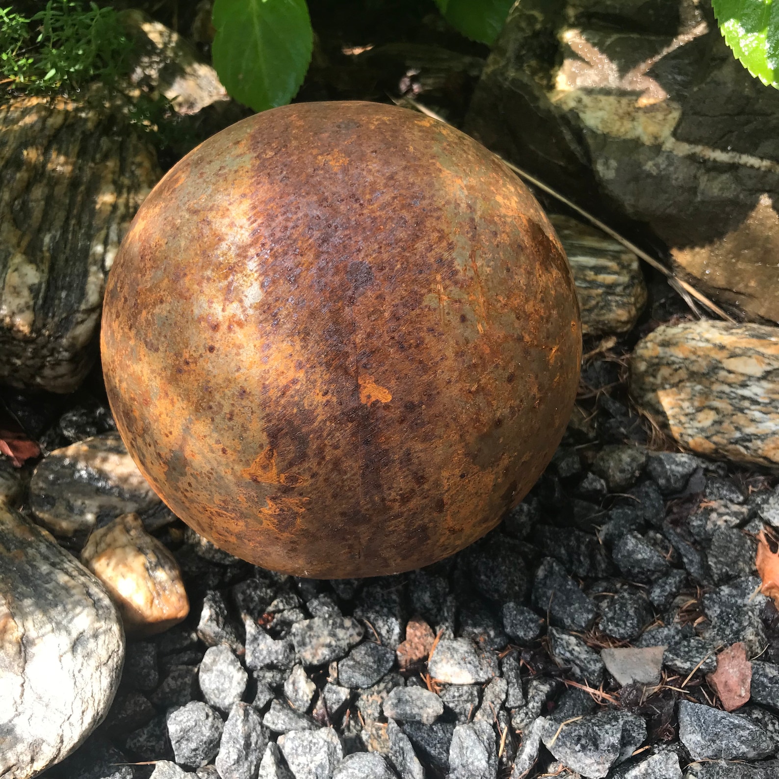8 Iron Ball Big Rusty Metal Ball Garden Decor Garden Art Etsy