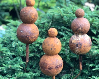 Rusty flowers set of 3, Rustic garden decor, Metal garden decor, metal yard art, outdoor metal decor, Rusty metal garden decor, Garden art