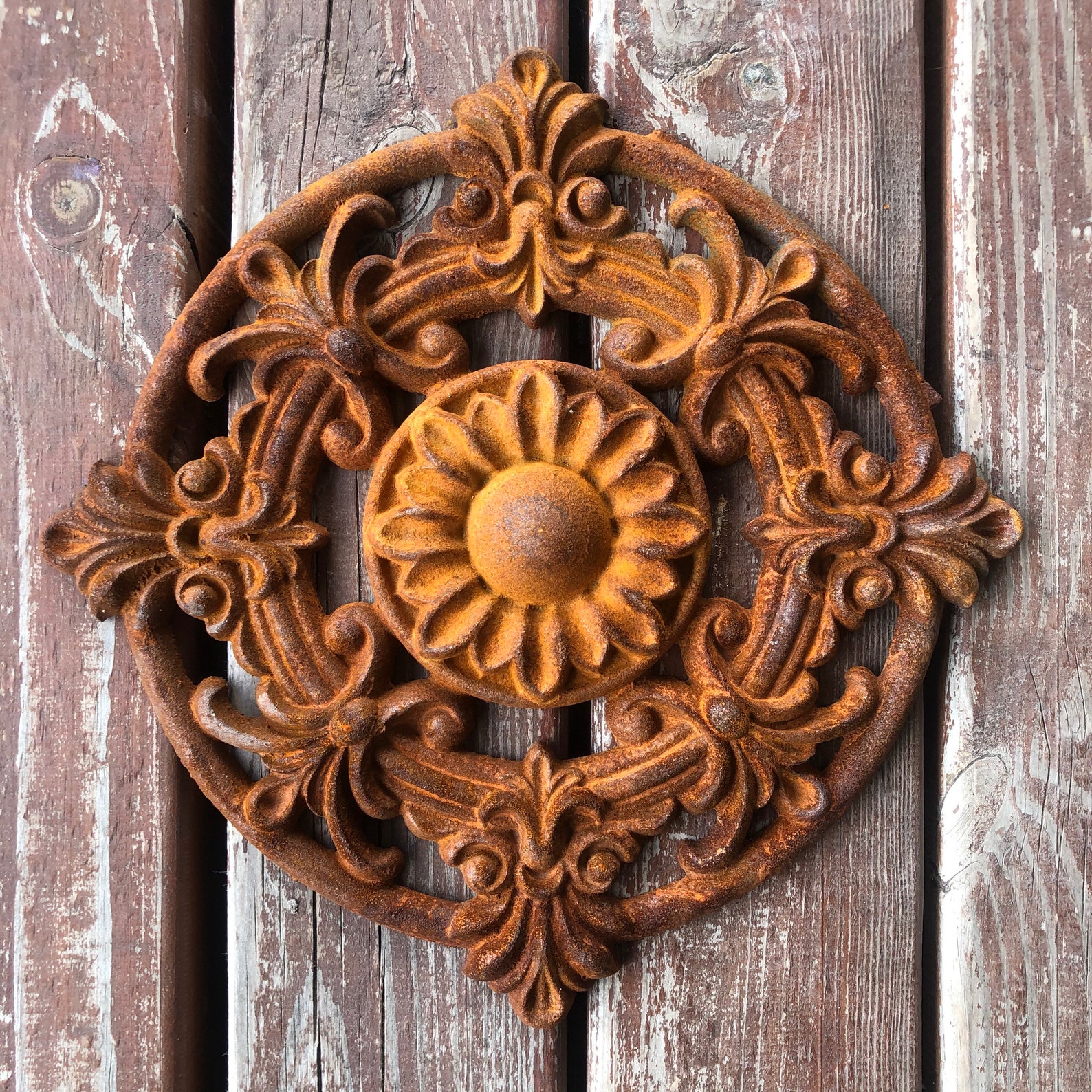 Rusty Metal Wall Decor Rusty Metal Wall Hanging Cast Iron Etsy