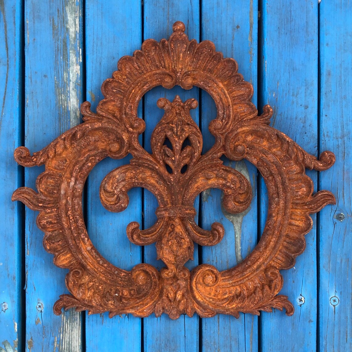 Big Rusty Metal Wall Decor Rusty Metal Wall Hanging Cast Etsy