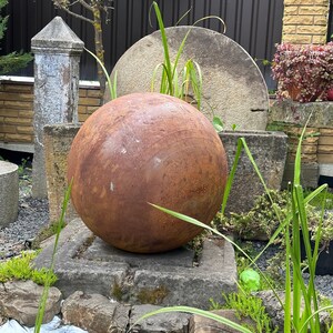 Large 27” Rustic Metal Garden Sphere – Handmade Weathered Steel ...