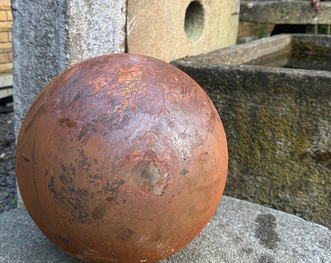 Featured listing image: Big 14’’ Rusty Metal Garden Globe - Minimalist Focal Point In Your Outdoor Space
