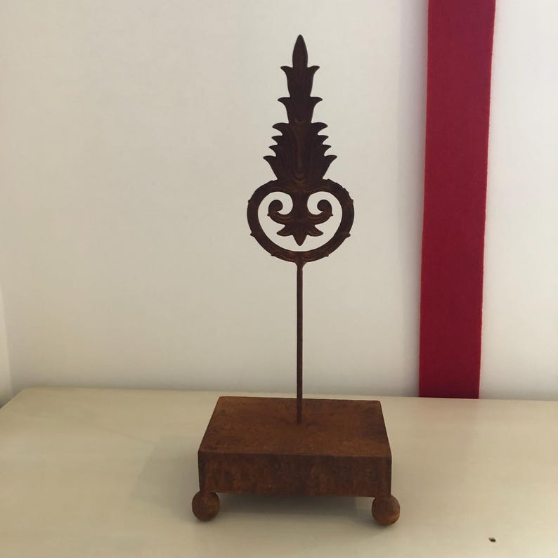 Rusty Metal Home Decor, Rusty Metal Finial Home Sculpture, Rusty Iron ...