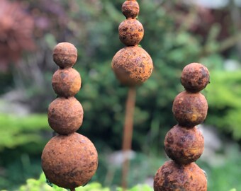 SATHGA 3er Set Frühlingsgarten-Dekoration – 58 Cm Metall-Blumenpfähle, Wasserdicht