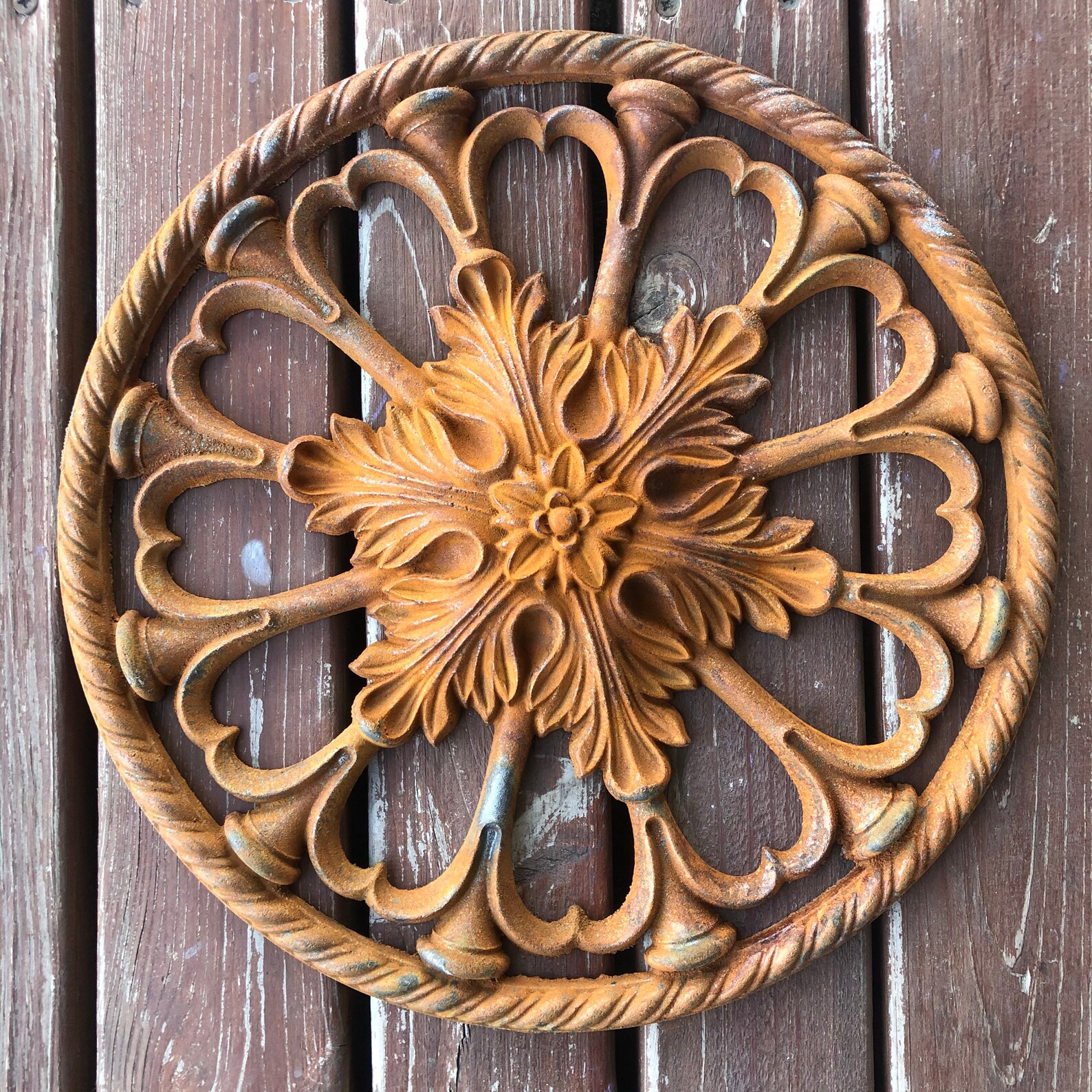 Big Rusty Metal Wall Decor Rusty Metal Wall Hanging Cast Etsy