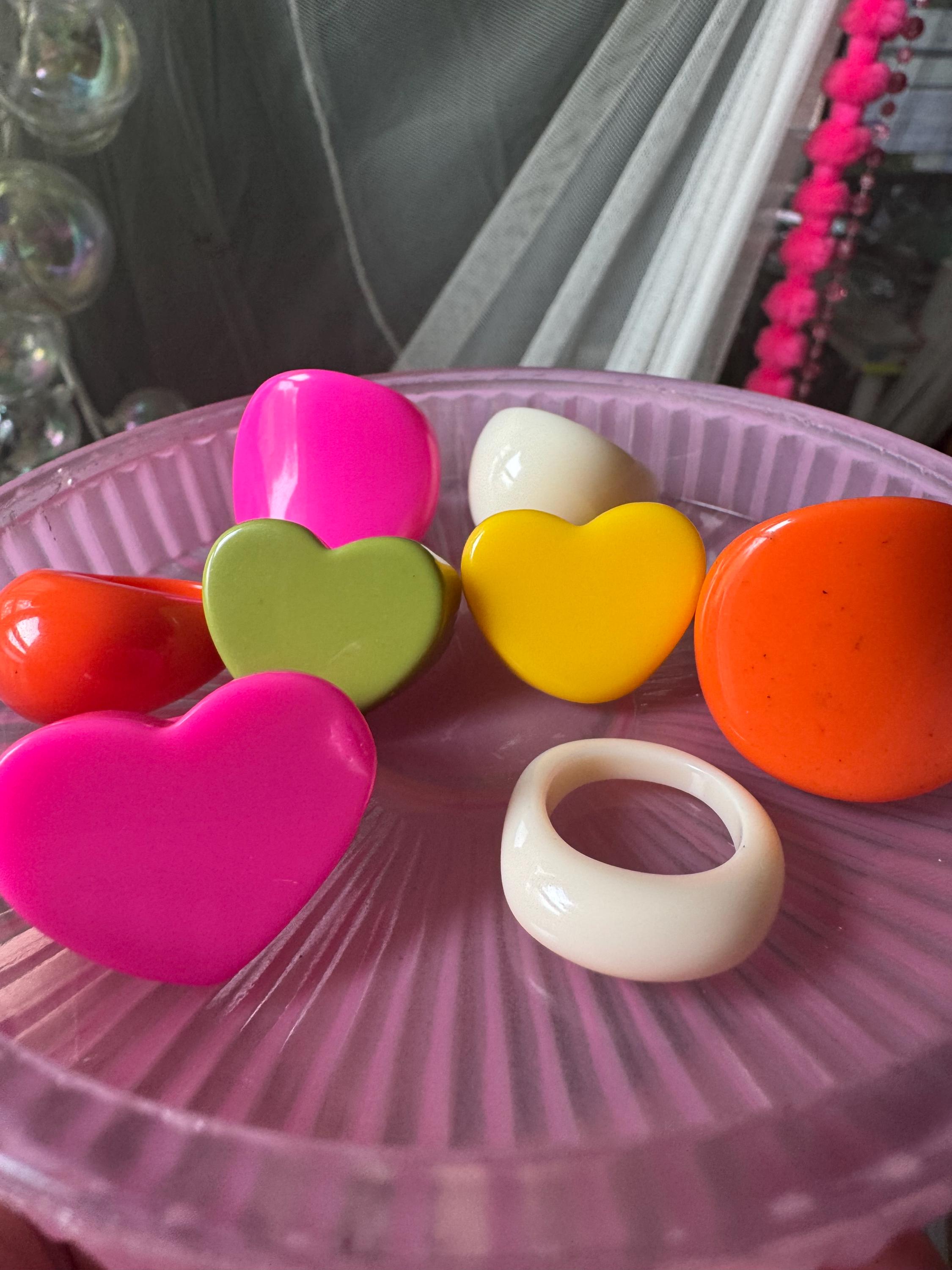 Retro Acrylic Rings – Retro Colors - Etsy