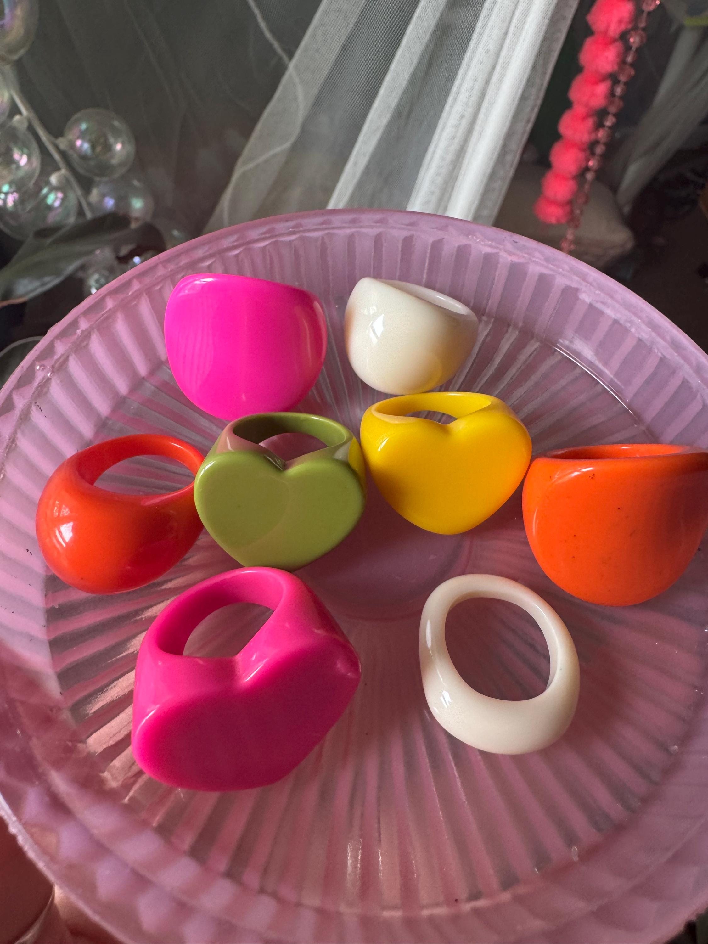 Retro Acrylic Rings – Retro Colors - Etsy