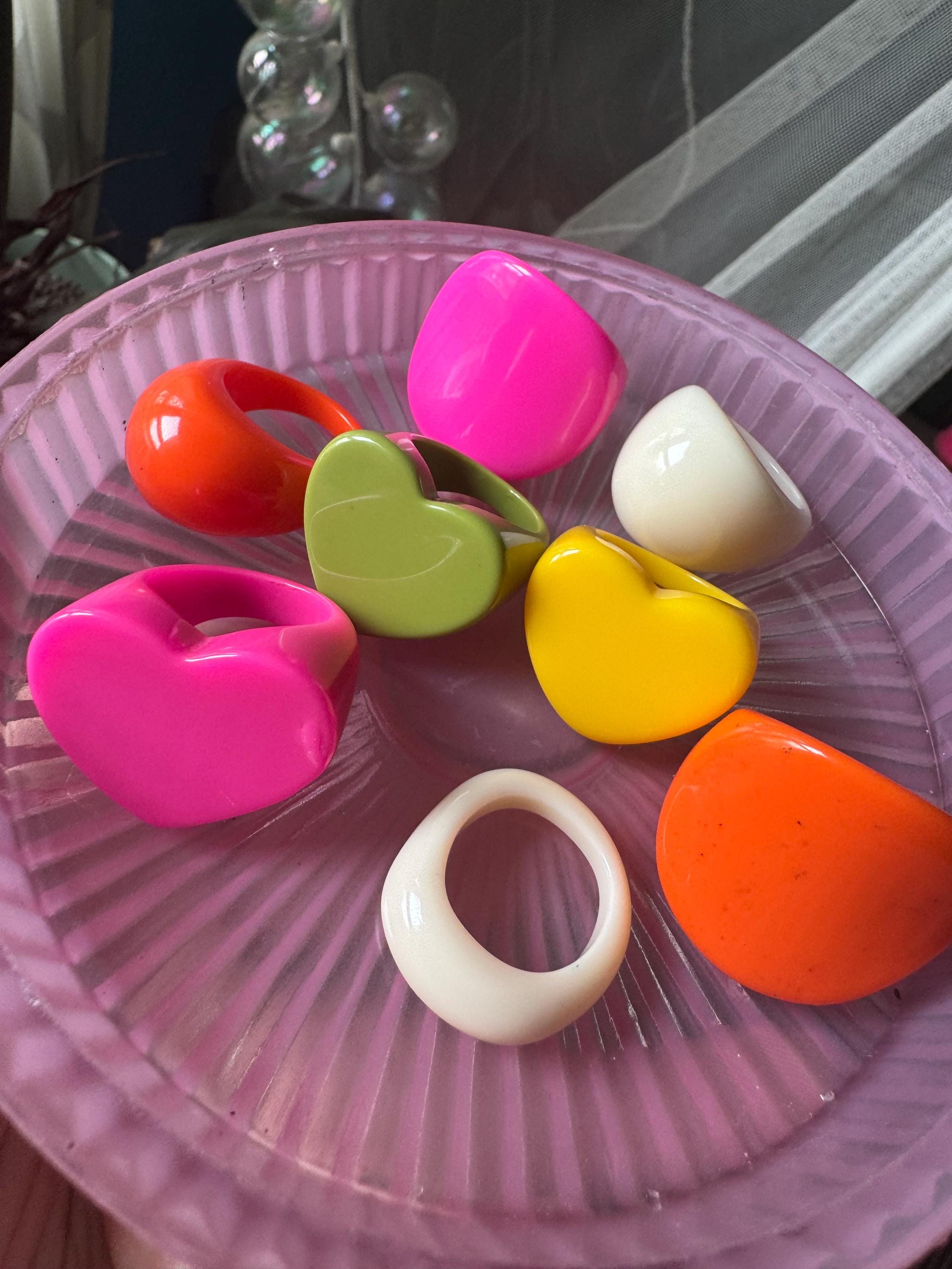 Retro Acrylic Rings – Retro Colors - Etsy