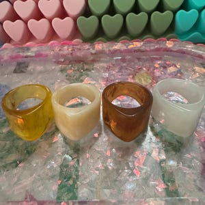 Water Drop Acrylic rings  - Natural Colors