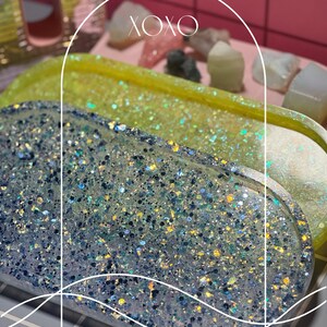 Holographic Extra Long Oval Catch all Tray Ring Decorative Tray