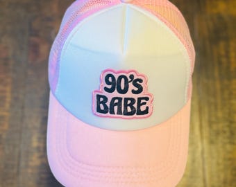 90's Babe Embroidery Patch Trucker Hat - Accessories