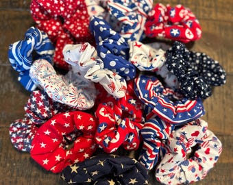 Coleteros - Rojo, blanco y azul - Accesorios para el cabello del 4 de julio - EE. UU. - Estrellas y rayas