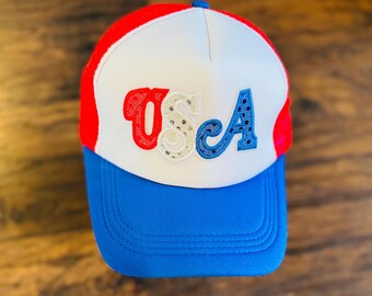 USA  - Embroidery Patch Trucker Hat - Accessories