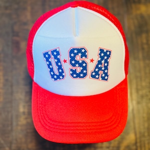 USA DTF Red, White and Blue  Trucker Hat - Accessories