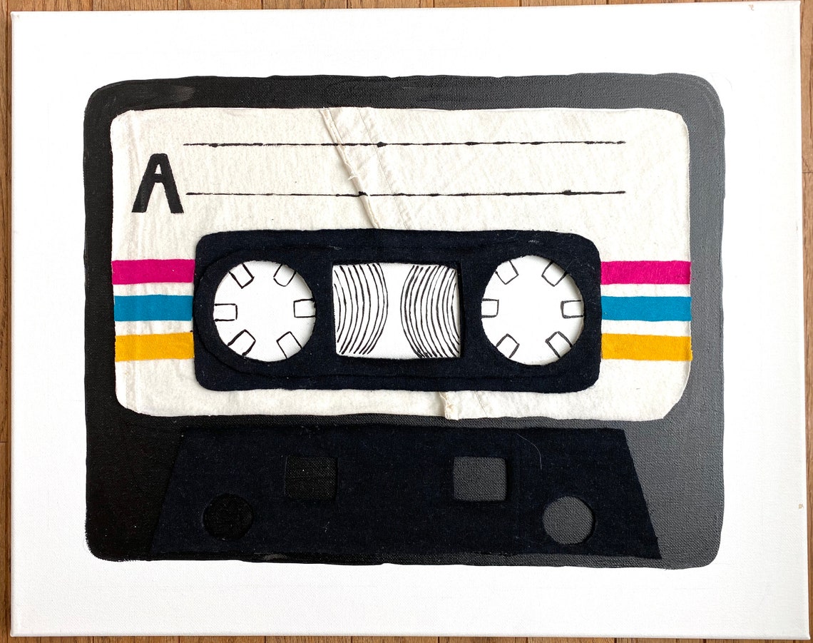 Original Music Series Cassette Tape Recycled Fabric Acrylic Etsy