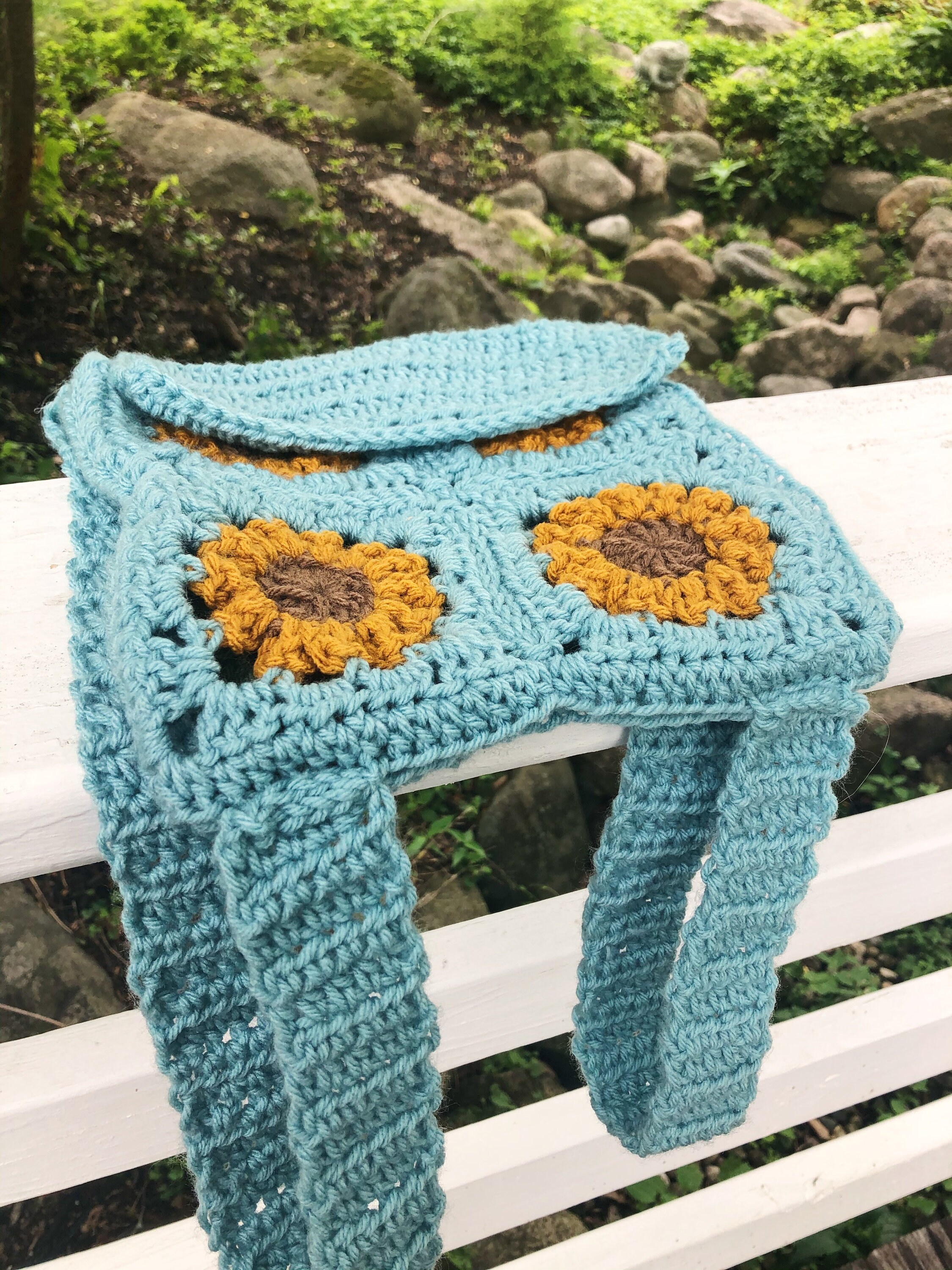 crochet granny square backpack