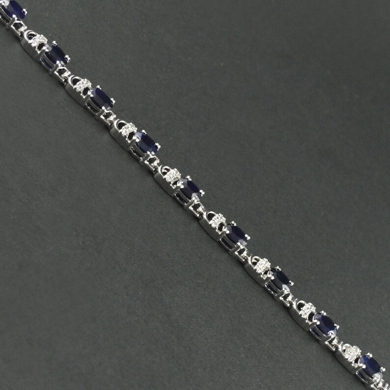 Zircon bracelet Silver bracelet for her Sapphire jewelry Sapphire bracelet Natural sapphire 925 Sterling silver bracelet Stone bracelet