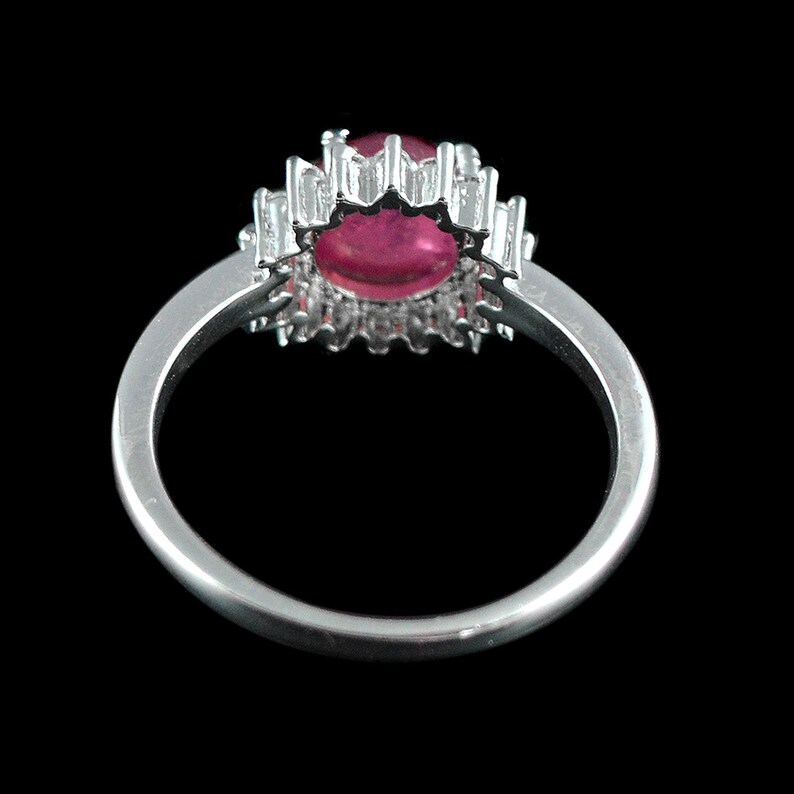 925 sterling silver ring Cubic zirconia Ruby zircon ring Red ruby Handmade design Natural ruby, Statement ring Sterling silver ring