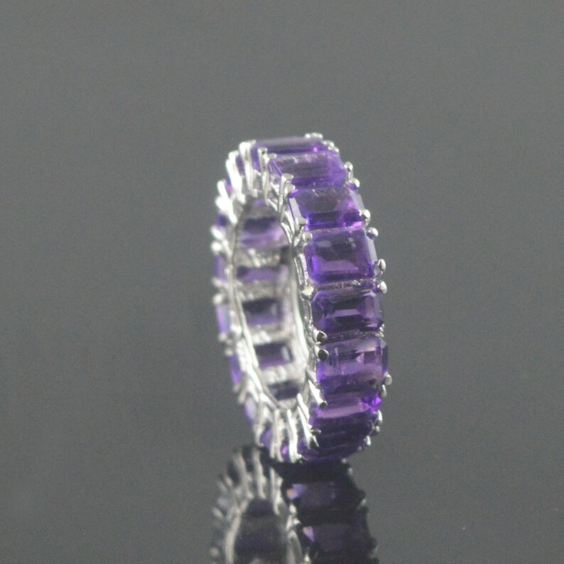 Amethyst gemstone February birthstone Bridesmaid present Amethyst ring Handmade ring Sterling silver Silver jewellery Statement ring